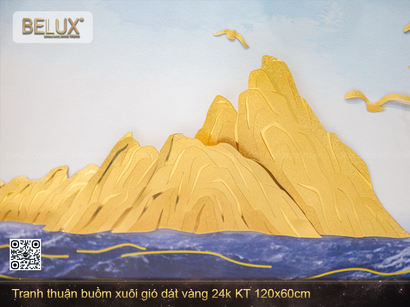 Tranh Thuận Buồm Xuôi Gió Dát Vàng 24k Kt 120x60cm