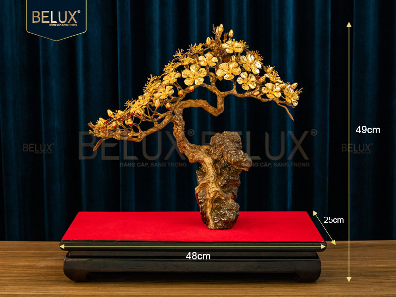 Mai Kim Cổ Thụ mạ vàng - 49x25x48 cm
