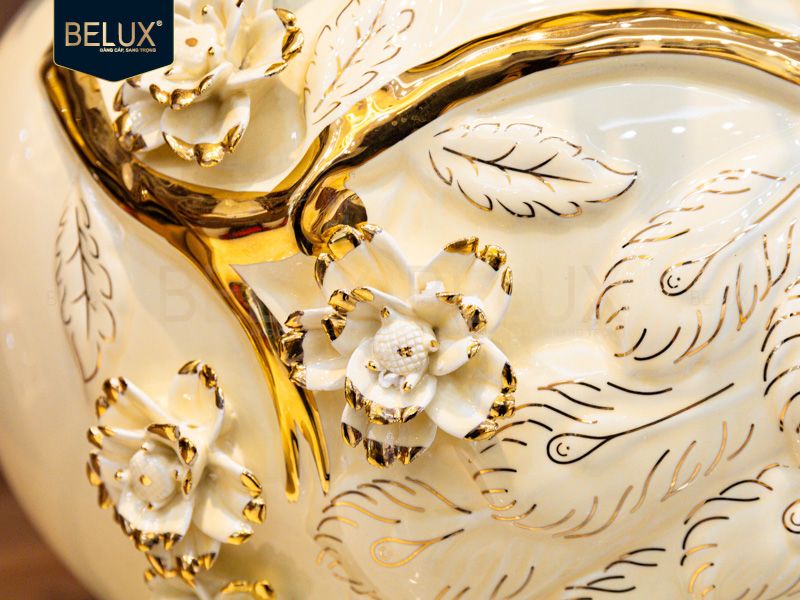 Chậu Lan Phú Quý Cát Tường Mạ Tam Khí Cao 1m64