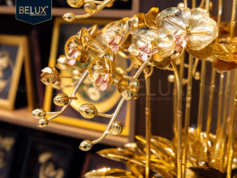 Chậu Lan Phú Quý Cát Tường Mạ Tam Khí Cao 1m64