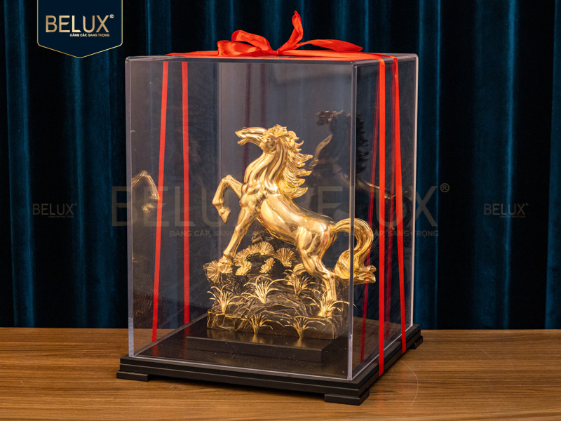 Tượng Ngựa Mã Vương Phú Quý Dát Vàng 24K