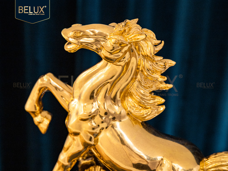 Tượng Ngựa Mã Vương Phú Quý Dát Vàng 24K