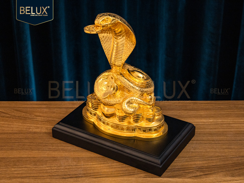 Tượng Rắn Mạ Vàng 24k Cao 20cm