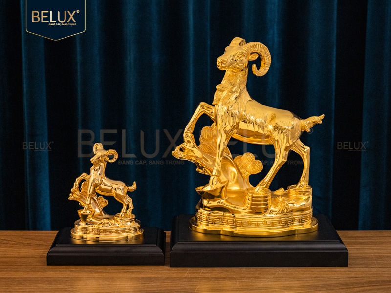 Tượng Dê Mạ Vàng 24k Cao 22cm