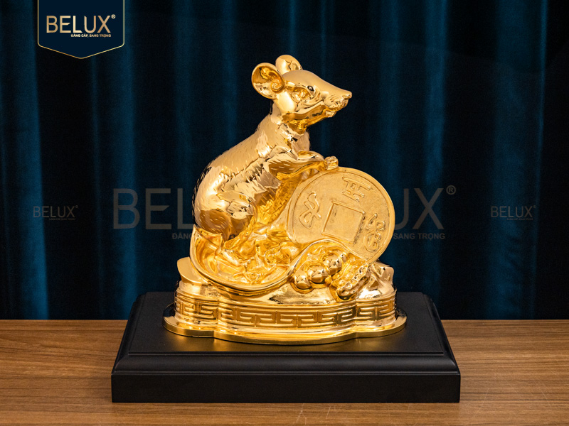 Tượng Chuột Mạ Vàng 24k