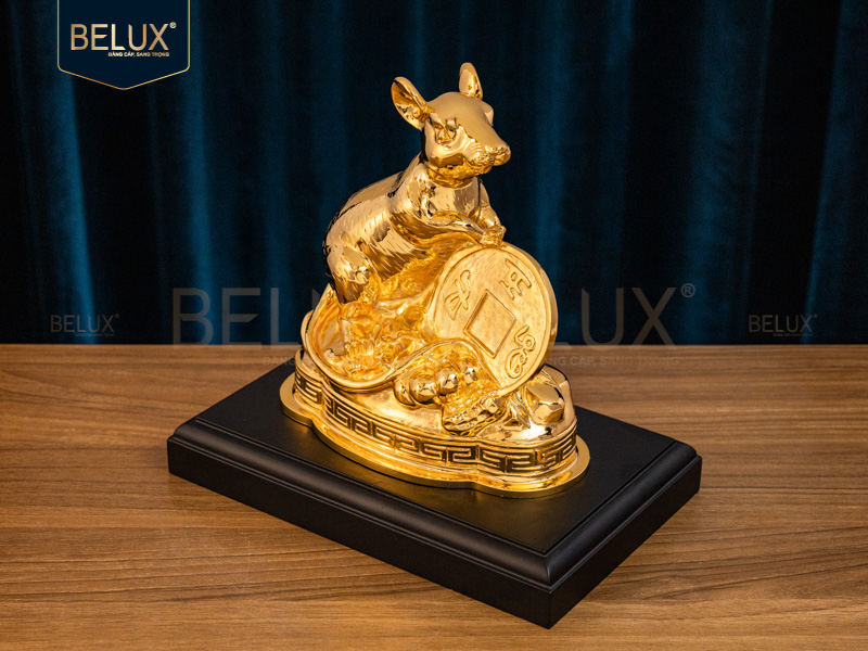 Tượng Chuột Mạ Vàng 24k