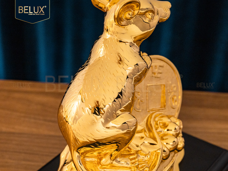 Tượng Chuột Mạ Vàng 24k