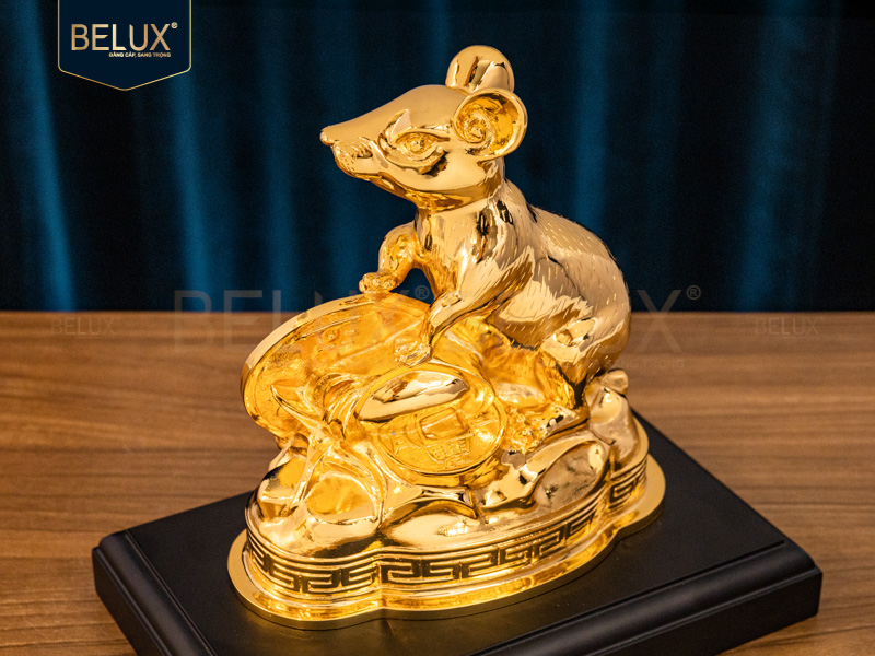 Tượng Chuột Mạ Vàng 24k