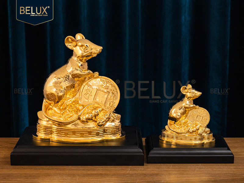 Tượng Chuột Mạ Vàng 24k