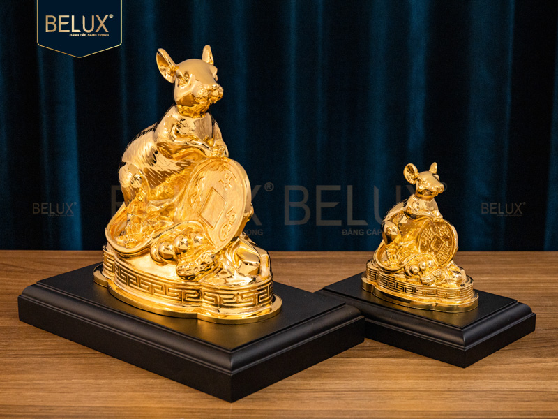 Tượng Chuột Mạ Vàng 24k
