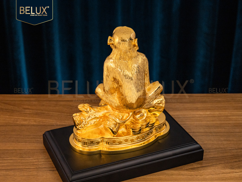 Tượng Linh Vật Khỉ Phong Thủy Mạ Vàng Cao 19cm
