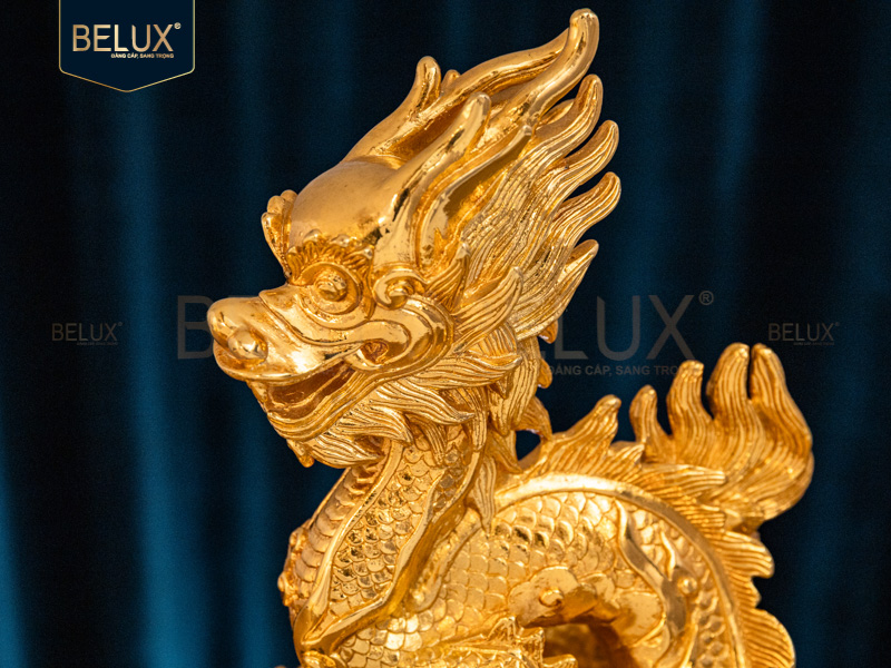 Tượng Rồng Mạ Vàng 24k Cao 21cm