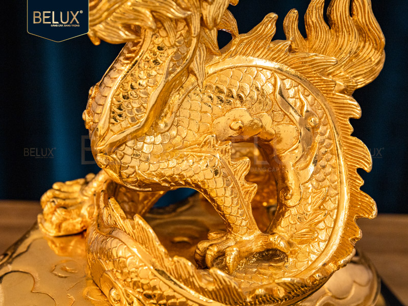 Tượng Rồng Mạ Vàng 24k Cao 21cm