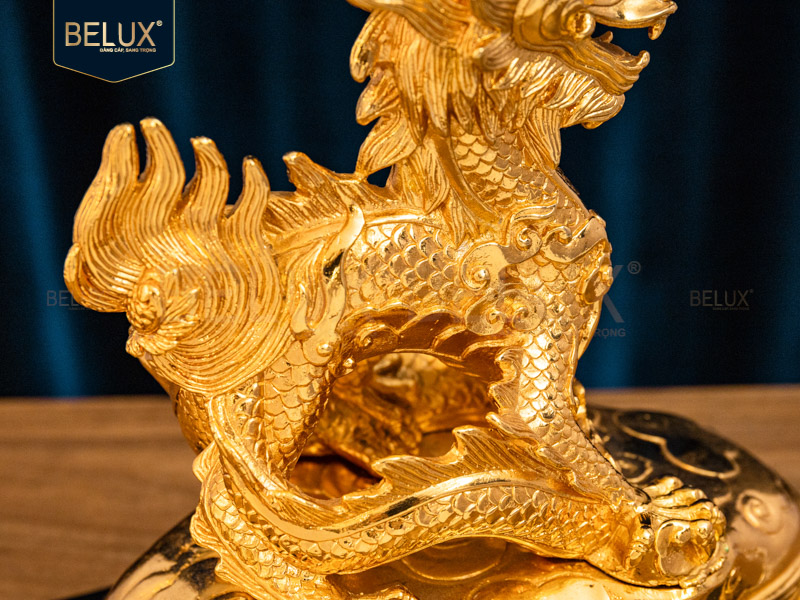 Tượng Rồng Mạ Vàng 24k Cao 21cm