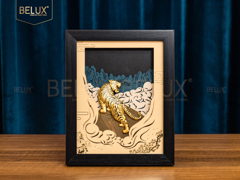 Tranh Hổ dát vàng 24k 25x20cm