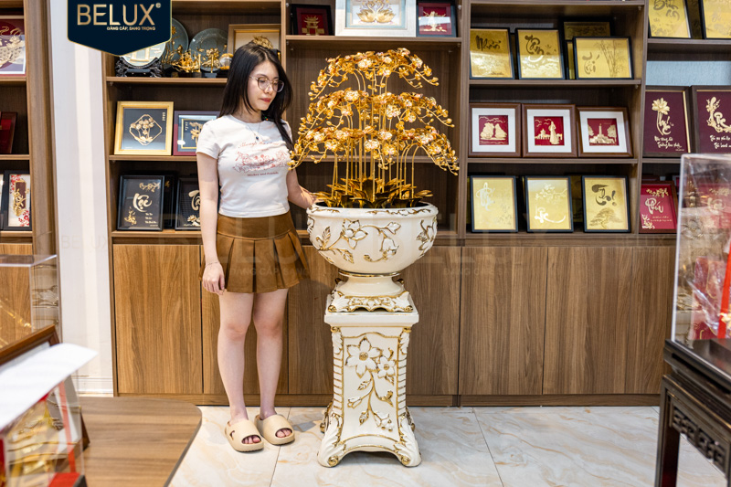 Chậu lan phú quý trường xuân dát vàng 24k&nbsp;