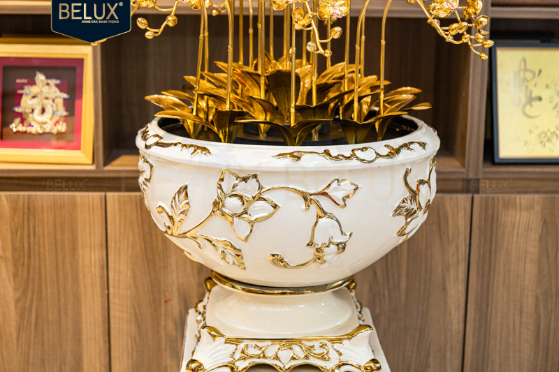Chậu lan phú quý trường xuân dát vàng 24k&nbsp;