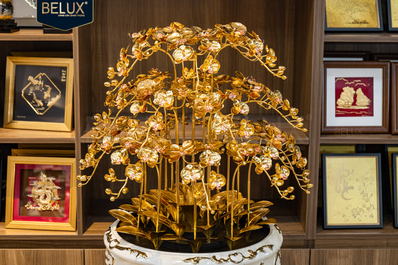 Chậu lan phú quý trường xuân dát vàng 24k&nbsp;