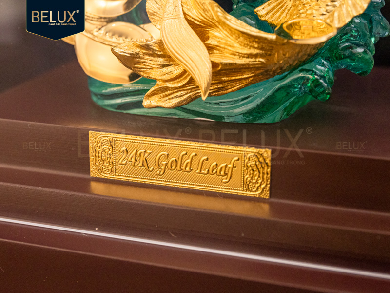 Tượng song ngư lưu ly dát vàng 24k&nbsp;