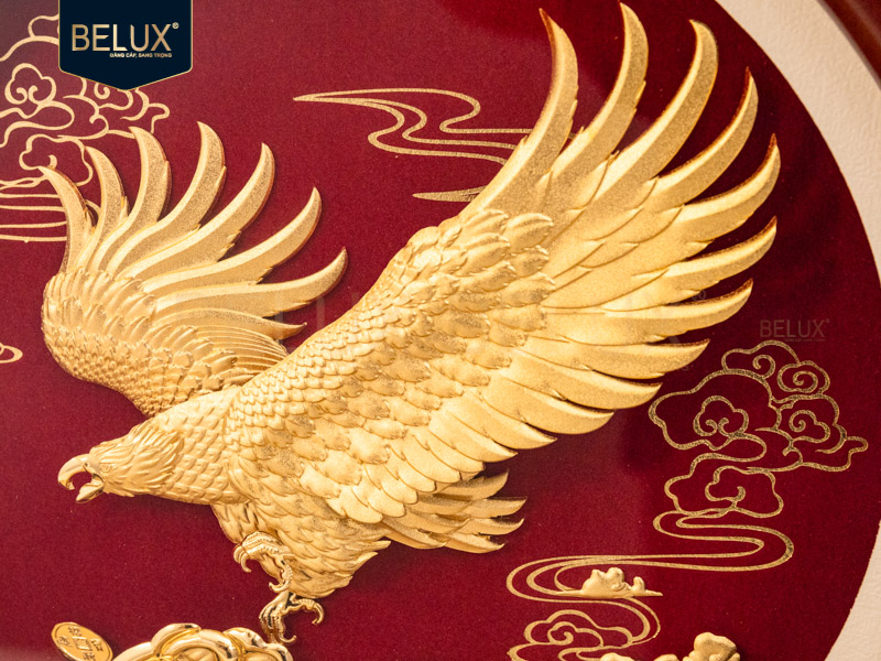 Biểu trưng tròn đại bàng dát vàng 24k&nbsp;