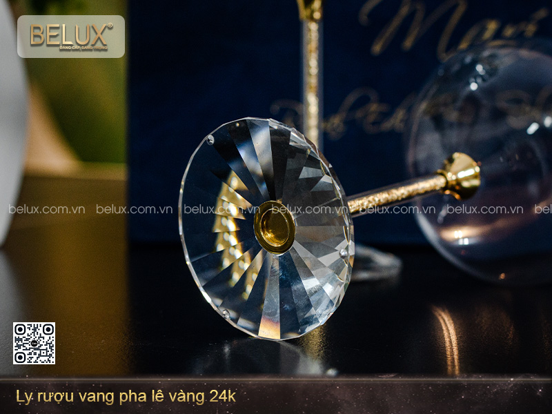 Ly Rượu Vang Pha Lê Vàng 24k