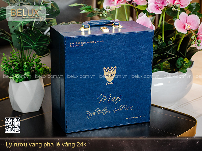 Ly Rượu Vang Pha Lê Vàng 24k