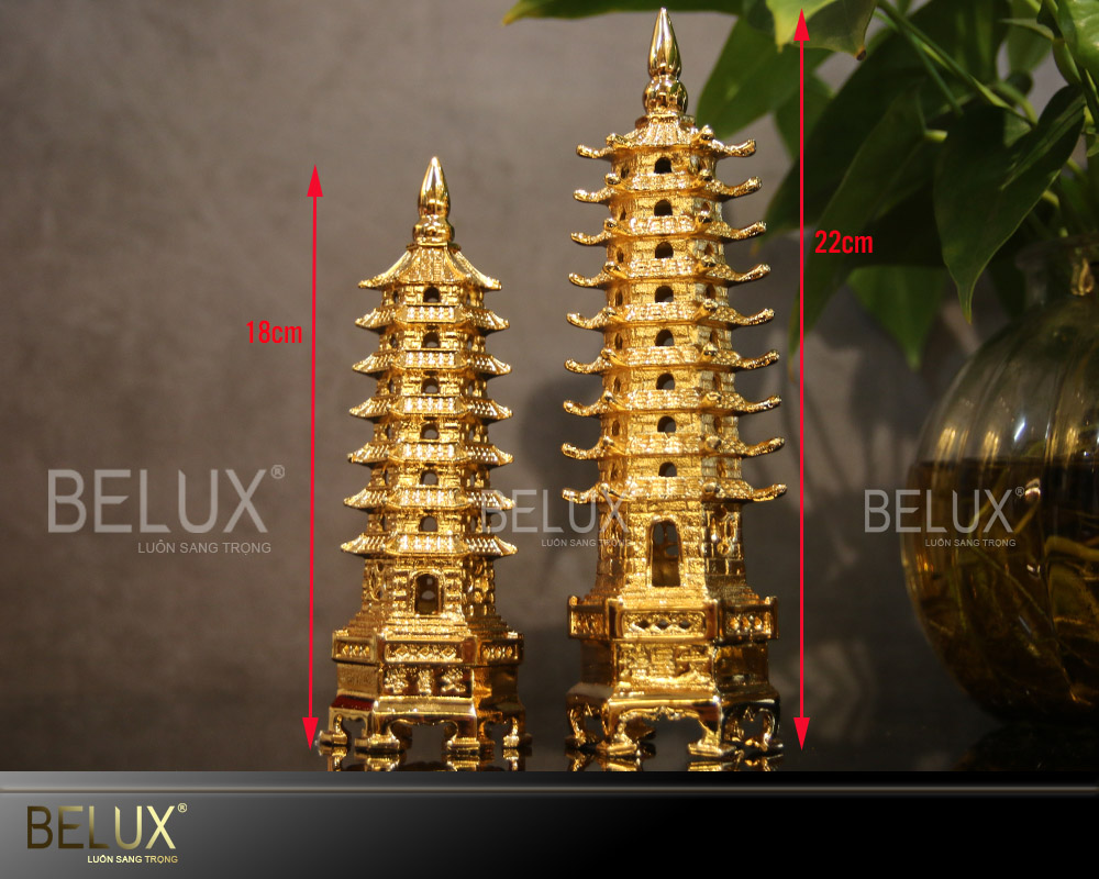 Tháp Văn Xương bằng đồng mạ vàng 24k