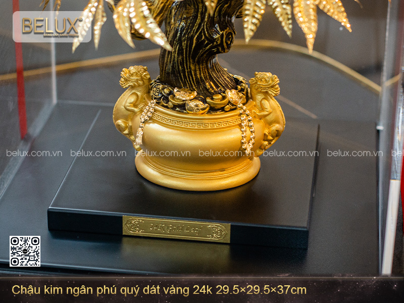Chậu Kim Ngân Phú Quý Dát Vàng 24k
