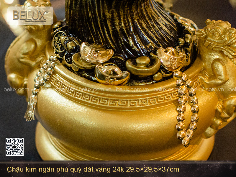 Chậu Kim Ngân Phú Quý Dát Vàng 24k