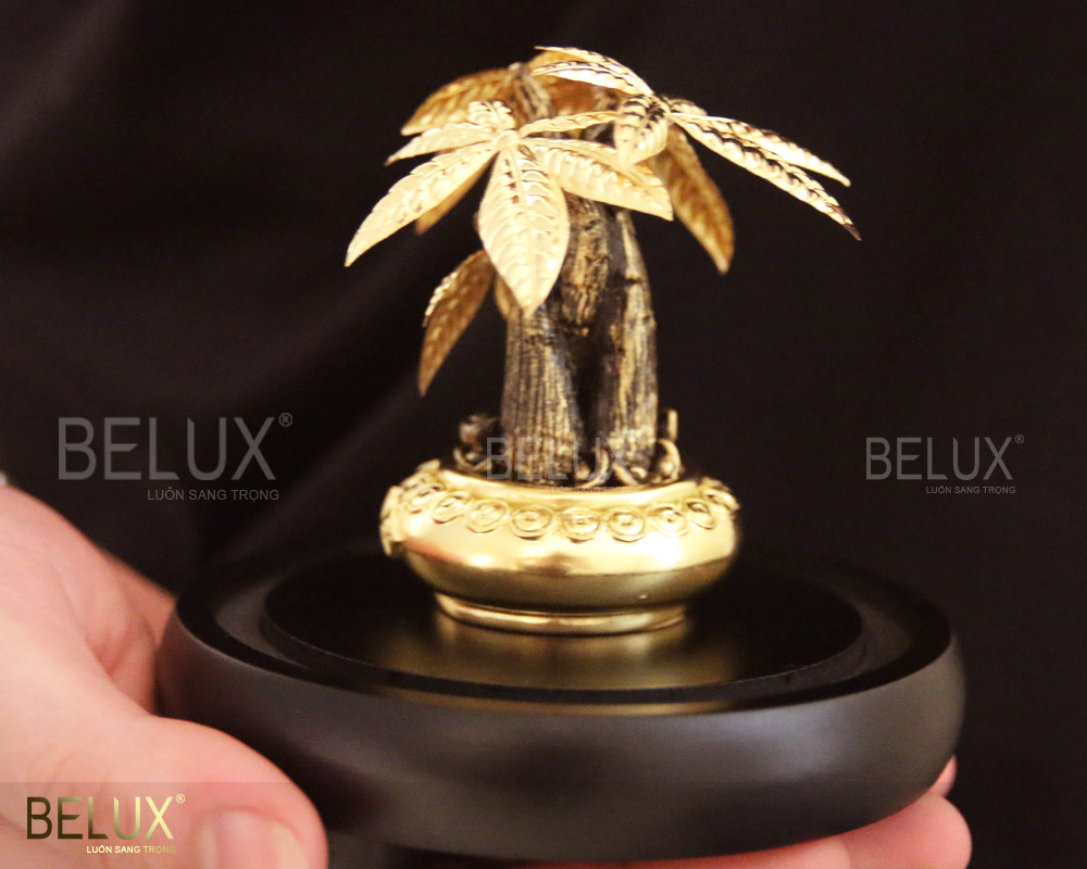 Cây Kim Ngân Mini Mạ Vàng 24k – "Bảo Vật" Thu Hút Tài Lộc Nơi Bàn Làm Việc