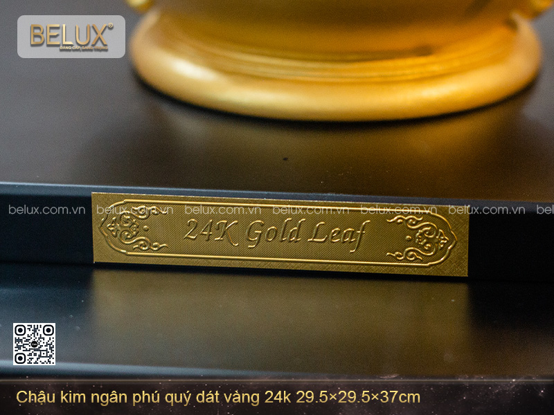 Chậu Kim Ngân Phú Quý Dát Vàng 24k