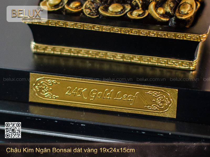 Chậu Kim Ngân Bonsai dát vàng 24K