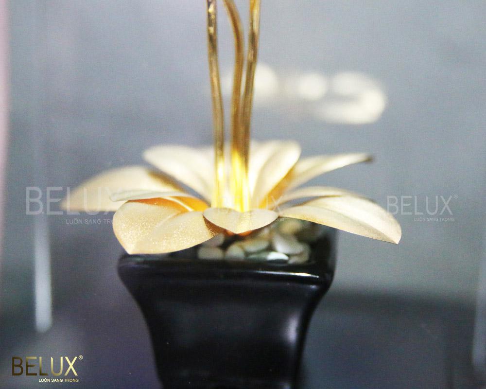 Chậu Hoa Lan Hồ Điệp 3 Nhánh Dát Vàng 24k