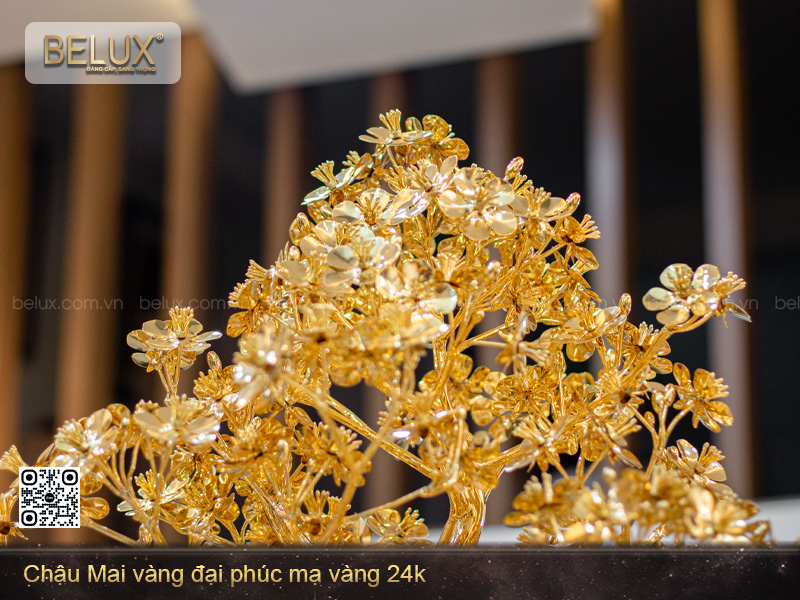 Chậu Mai vàng đại phúc mạ vàng 24K