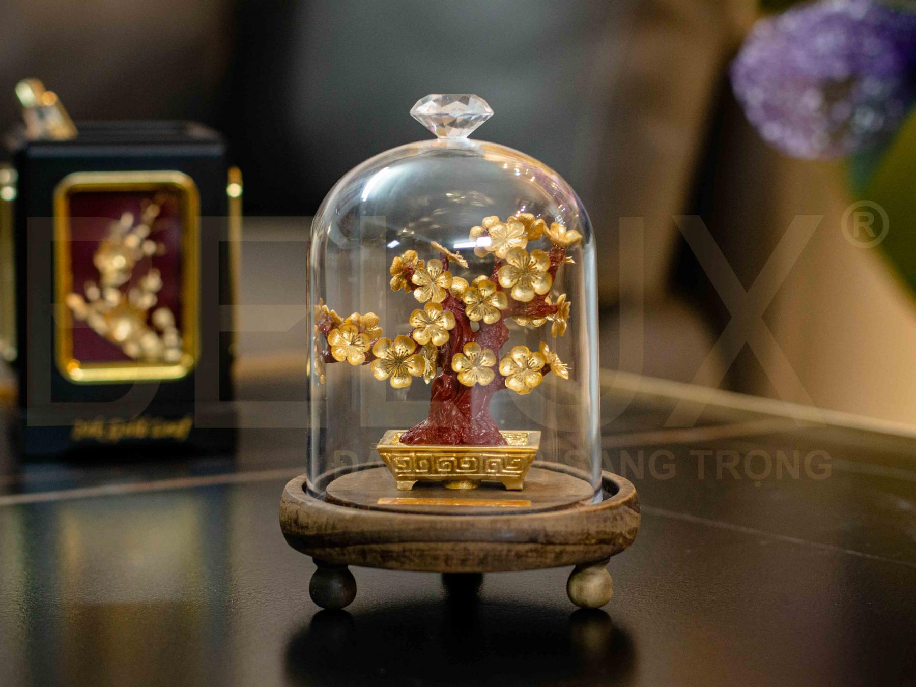 Mai Vàng Đón Xuân Dát Vàng 24k 11x15cm