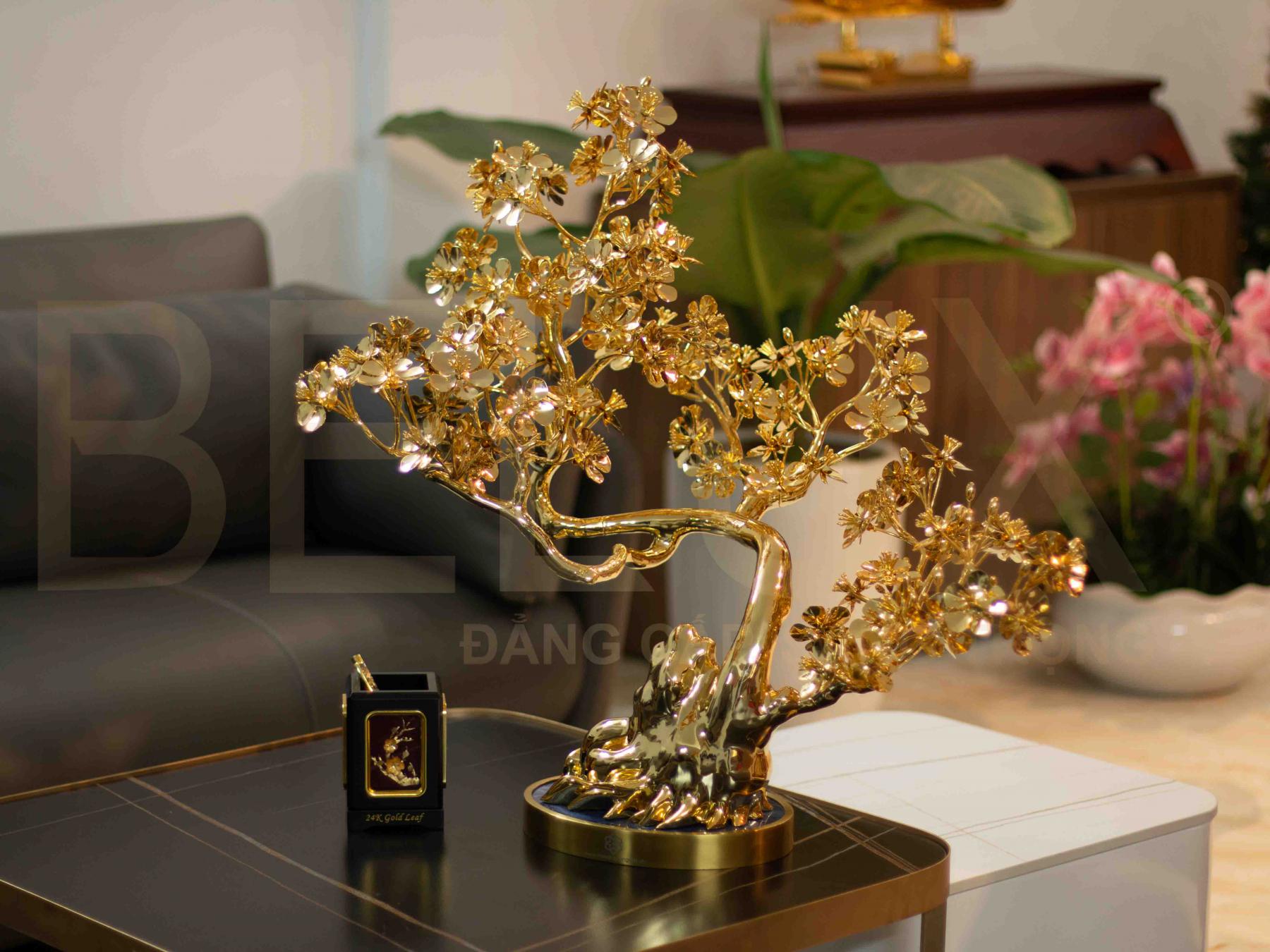 Chậu Mai Vàng Phú Quý Mạ Vàng 24K