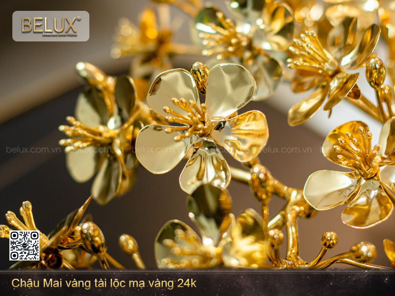 Chậu Mai Vàng Tài Lộc Mạ Vàng 24K