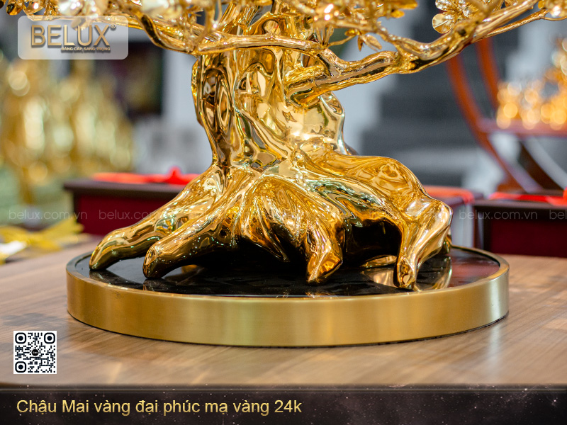 Chậu Mai vàng đại phúc mạ vàng 24K