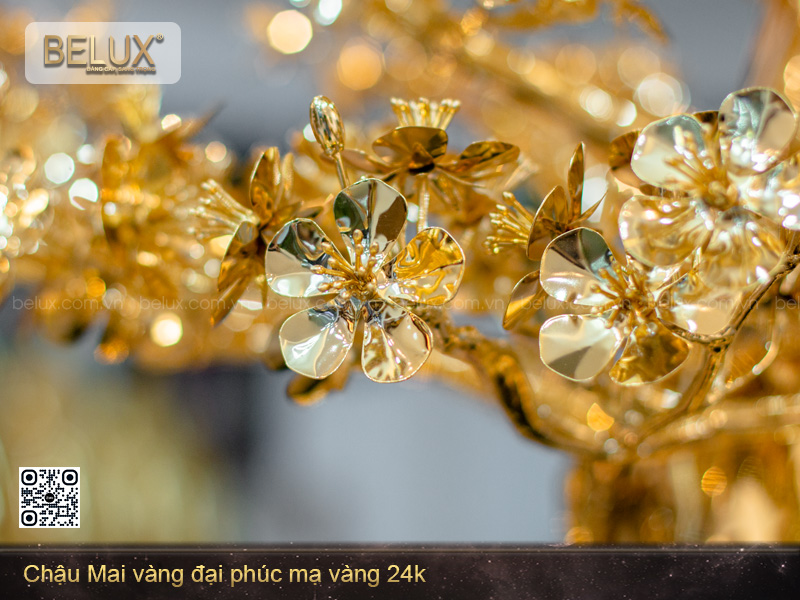 Chậu Mai vàng đại phúc mạ vàng 24K