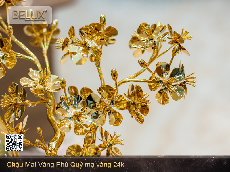Chậu Mai Vàng Phú Quý Mạ Vàng 24K