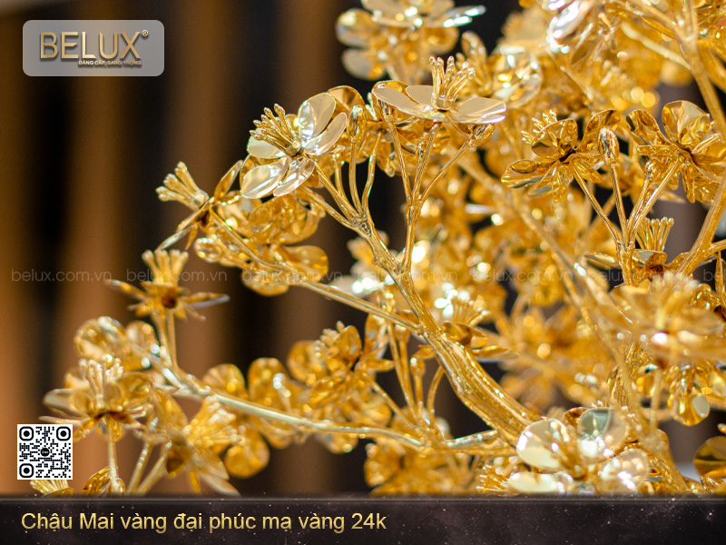 Chậu Mai vàng đại phúc mạ vàng 24K