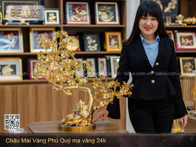 Chậu Mai Vàng Phú Quý Mạ Vàng 24K