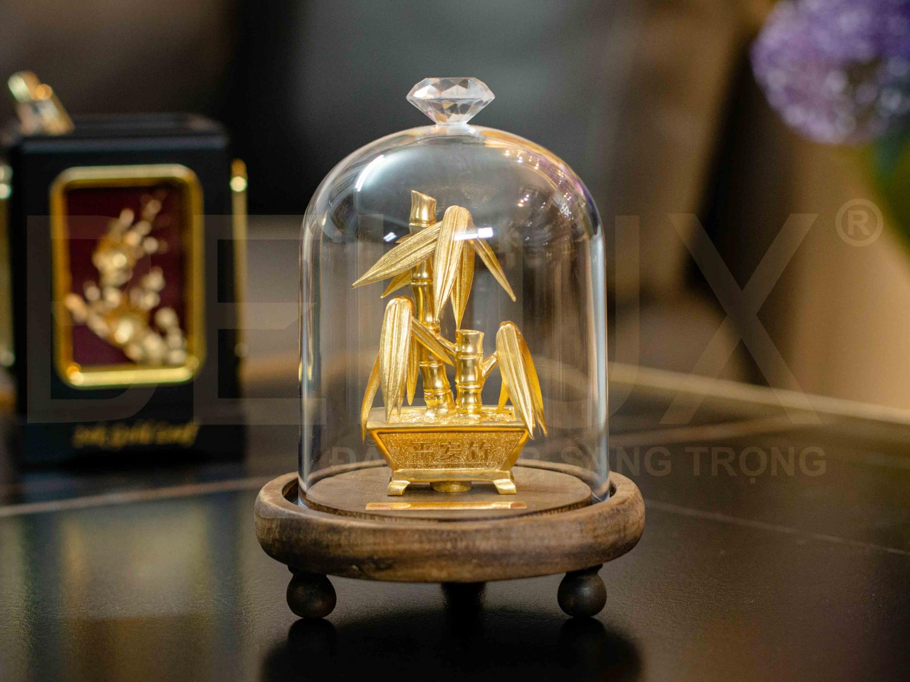 Chậu cây Trúc Tấn Tài Tấn Lộc Dát vàng 24k
