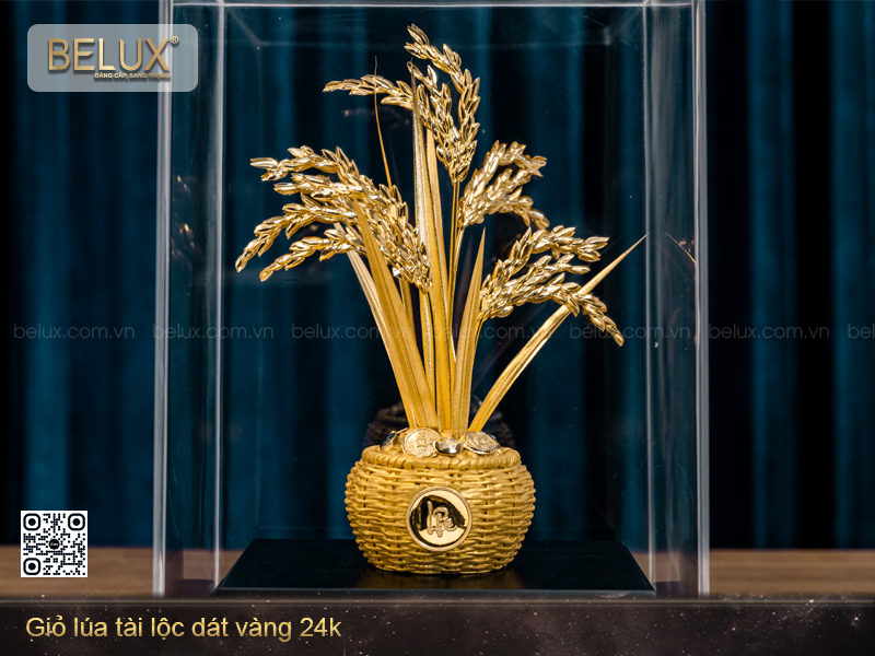 Giỏ Lúa Tài Lộc Dát Vàng 24k