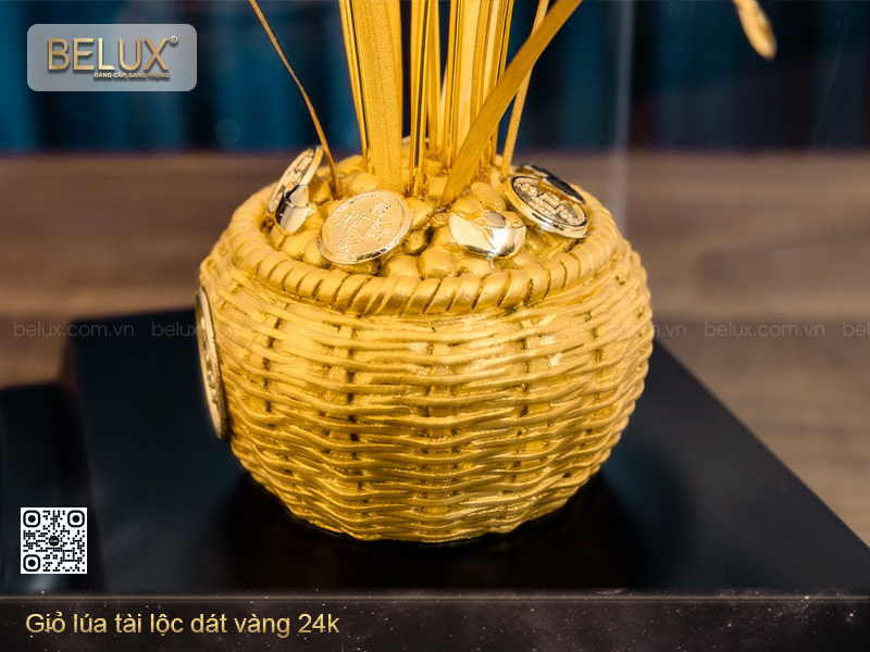 Giỏ Lúa Tài Lộc Dát Vàng 24k