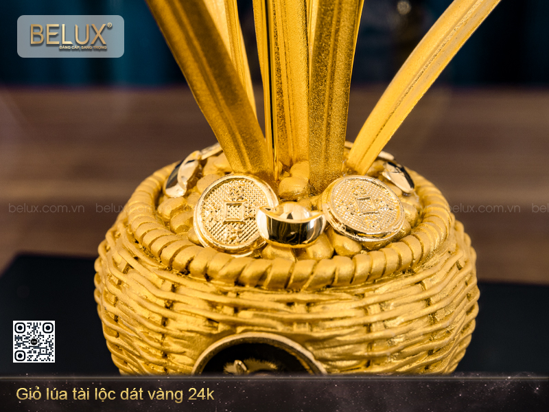 Giỏ Lúa Tài Lộc Dát Vàng 24k