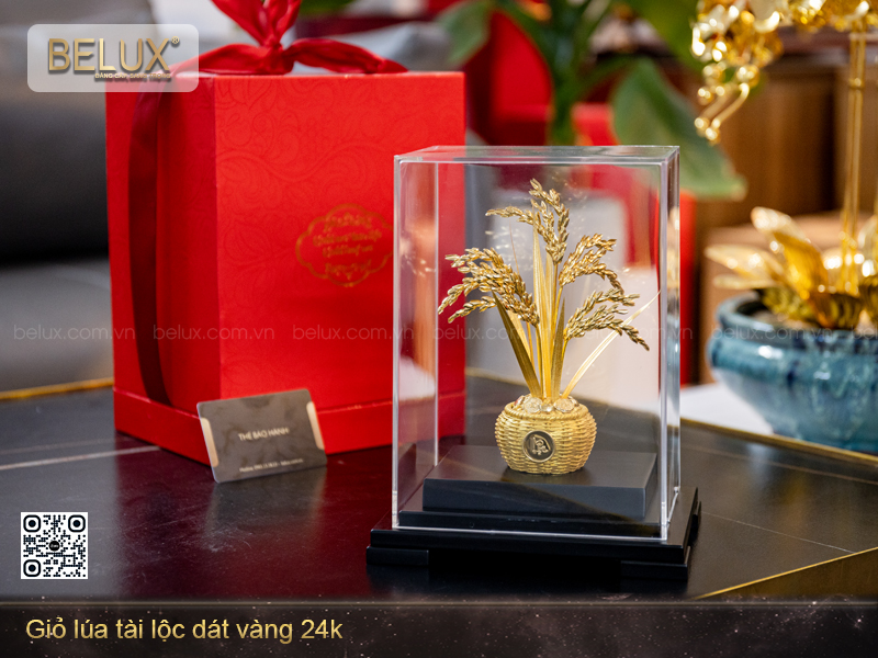 Giỏ Lúa Tài Lộc Dát Vàng 24k