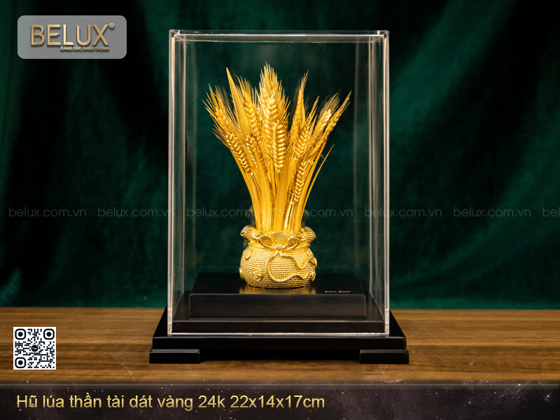 Hũ lúa dát vàng 24k- 22x17x14 cm