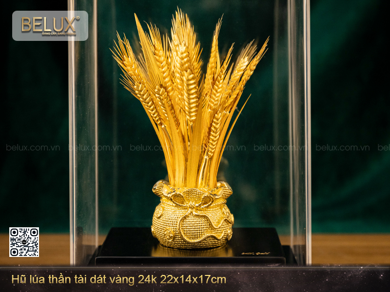 Hũ lúa dát vàng 24k- 22x17x14 cm