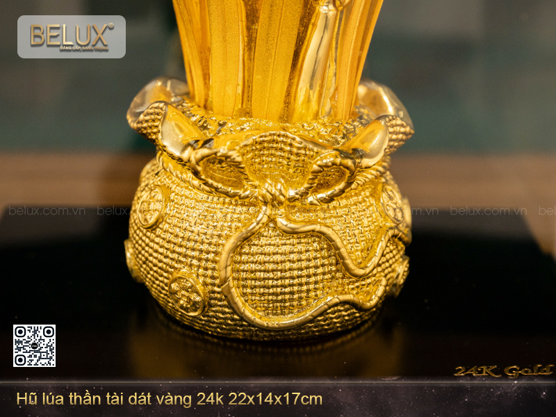 Hũ lúa dát vàng 24k- 22x17x14 cm